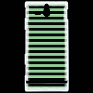 Coque Sony Xperia U rayures vert d'eau et noires