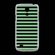 Coque Samsung Galaxy S4mini rayures vert d'eau et noires