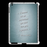 Coque iPad 2/3 Sacrement amour Turquoise Citation Oscar Wilde