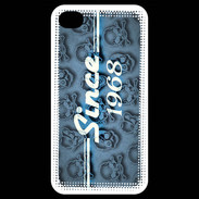 Coque iPhone 4 / iPhone 4S Since crane bleu 1968