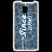 Coque LG P990 Since crane bleu 1996