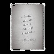 Coque iPad 2/3 Survie mort Gris Citation Oscar Wilde