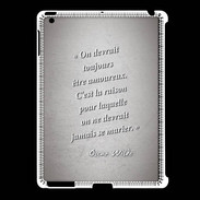 Coque iPad 2/3 Toujours amoureux Gris Citation Oscar Wilde