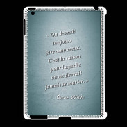Coque iPad 2/3 Toujours amoureux Turquoise Citation Oscar Wilde