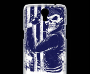 Coque Samsung Galaxy Mega Tête de mort Biker USA