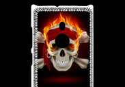 Coque Nokia Lumia 925 Tête de mort en flamme 5