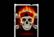 Coque Nokia Lumia 520 Tête de mort en flamme 5