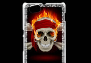 Coque Sony Xperia M Tête de mort en flamme 5