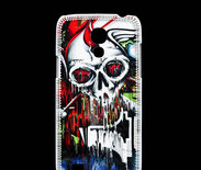 Coque Samsung Galaxy S4mini Tête de mort Graffiti couleur