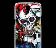 Coque Samsung Galaxy Mega Tête de mort Graffiti couleur