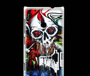 Coque Nokia Lumia 520 Tête de mort Graffiti couleur