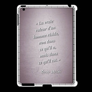 Coque iPad 2/3 Vraie valeur Rose Citation Oscar Wilde