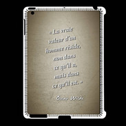 Coque iPad 2/3 Vraie valeur sepia Citation Oscar Wilde