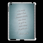 Coque iPad 2/3 Vraie valeur Turquoise Citation Oscar Wilde
