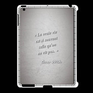 Coque iPad 2/3 Vrai vie Gris Citation Oscar Wilde