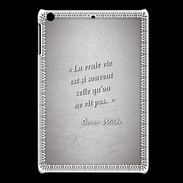 Coque iPadMini Vrai vie Gris Citation Oscar Wilde
