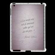 Coque iPad 2/3 Vrai vie Rose Citation Oscar Wilde