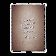 Coque iPad 2/3 Vrai vie Rouge Citation Oscar Wilde