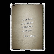 Coque iPad 2/3 Vrai vie Sepia Citation Oscar Wilde