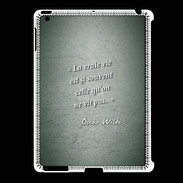 Coque iPad 2/3 Vrai vie Vert Citation Oscar Wilde