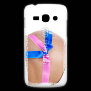 Coque Samsung Galaxy Ace3 Femme enceinte avec ruban bleu et rose