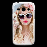 Coque Samsung Galaxy Ace3 Femme glamour avec chihuahua