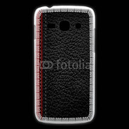 Coque Samsung Galaxy Ace3 Effet cuir noir et rouge