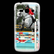 Coque Samsung Galaxy Ace3 Jumping Equitation cheval gris