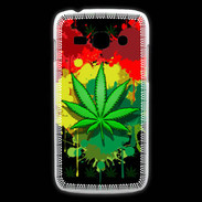Coque Samsung Galaxy Ace3 Feuille de cannabis et cœur Rasta