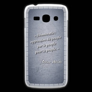 Coque Samsung Galaxy Ace3 Démocratie Bleu Citation Oscar Wilde