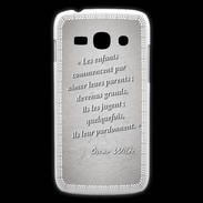 Coque Samsung Galaxy Ace3 Enfants parents Gris Citation Oscar Wilde