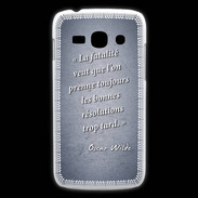 Coque Samsung Galaxy Ace3 Fatalité Bleu Citation Oscar Wilde