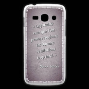 Coque Samsung Galaxy Ace3 Fatalité Violet Citation Oscar Wilde