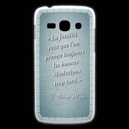 Coque Samsung Galaxy Ace3 Fatalité Turquoise Citation Oscar Wilde