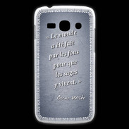 Coque Samsung Galaxy Ace3 Fous sages Bleu Citation Oscar Wilde