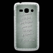 Coque Samsung Galaxy Ace3 Fous sages Vert Citation Oscar Wilde