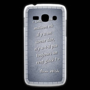 Coque Samsung Galaxy Ace3 Maison coeur Bleu Citation Oscar Wilde