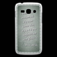 Coque Samsung Galaxy Ace3 Maison coeur Vert Citation Oscar Wilde