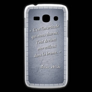 Coque Samsung Galaxy Ace3 Incertitude Bleu Citation Oscar Wilde