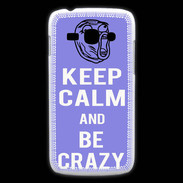 Coque Samsung Galaxy Ace3 Keep calm Be Crazy Bleu