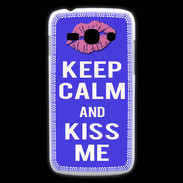 Coque Samsung Galaxy Ace3 Keep Calm Kiss me Bleu