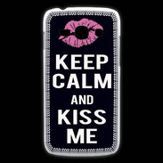 Coque Samsung Galaxy Ace3 Keep Calm Kiss me Noir