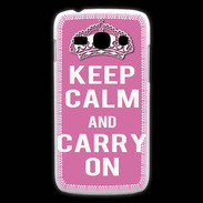 Coque Samsung Galaxy Ace3 Keep Calm Carry on Rose