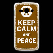 Coque Samsung Galaxy Ace3 Keep Calm Peace Marron