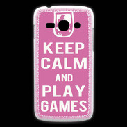 Coque Samsung Galaxy Ace3 Keep Calm Play games Rose