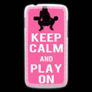 Coque Samsung Galaxy Ace3 Keep Calm Play on Rose