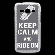 Coque Samsung Galaxy Ace3 Keep Calm Ride on Gris