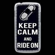Coque Samsung Galaxy Ace3 Keep Calm Ride on Noir