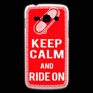 Coque Samsung Galaxy Ace3 Keep Calm Ride on Rouge