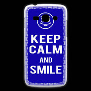 Coque Samsung Galaxy Ace3 Keep Calm Smile Bleu